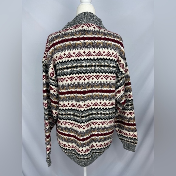 Carly Blake multi colored mock turtleneck pull over cotton sweater women’s M - Picture 4 of 15